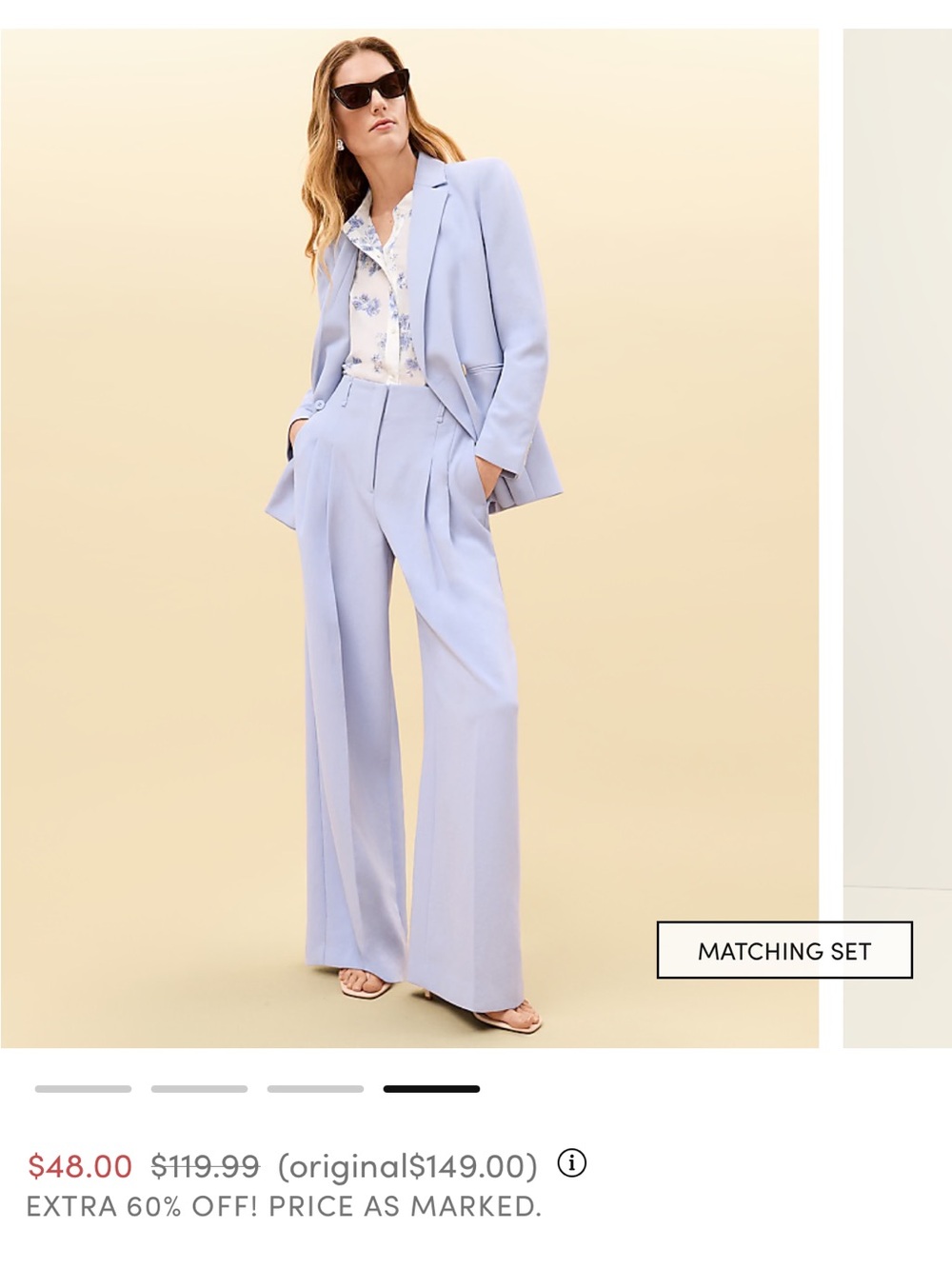 Ann Taylor The Pleated Wide-Leg Pant in Textured Crepe - Picture 4 of 8